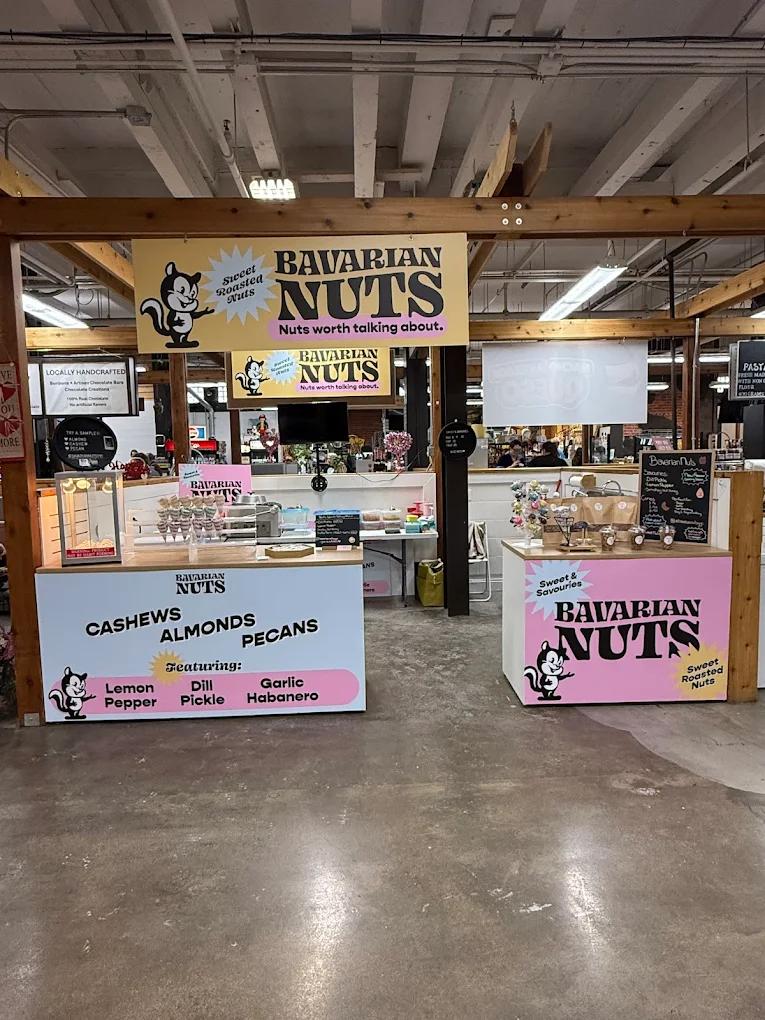Fresh roasted Bavarian Nuts cups at the market